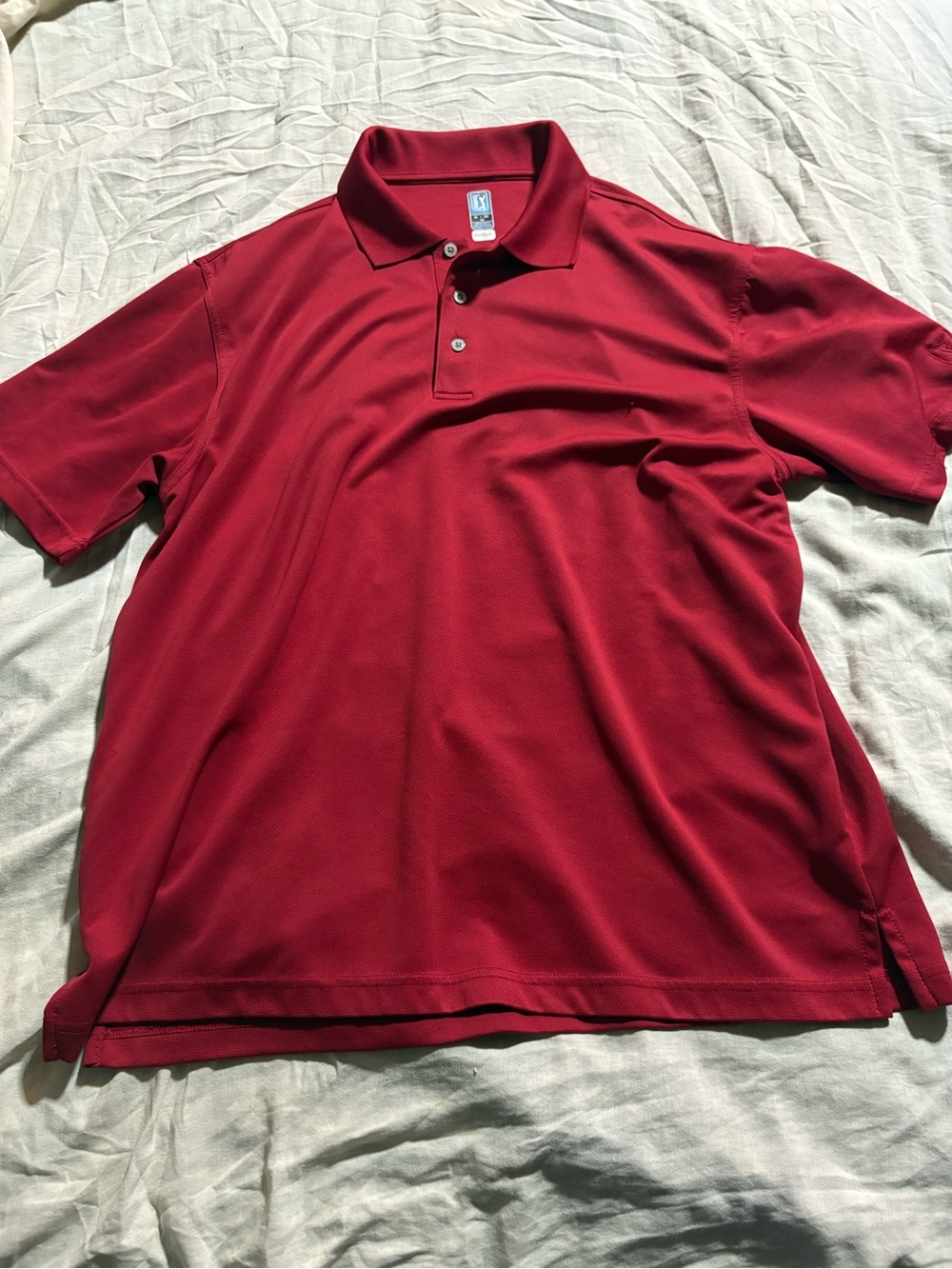 PGA Tour Men's Deep Red Performance Polo